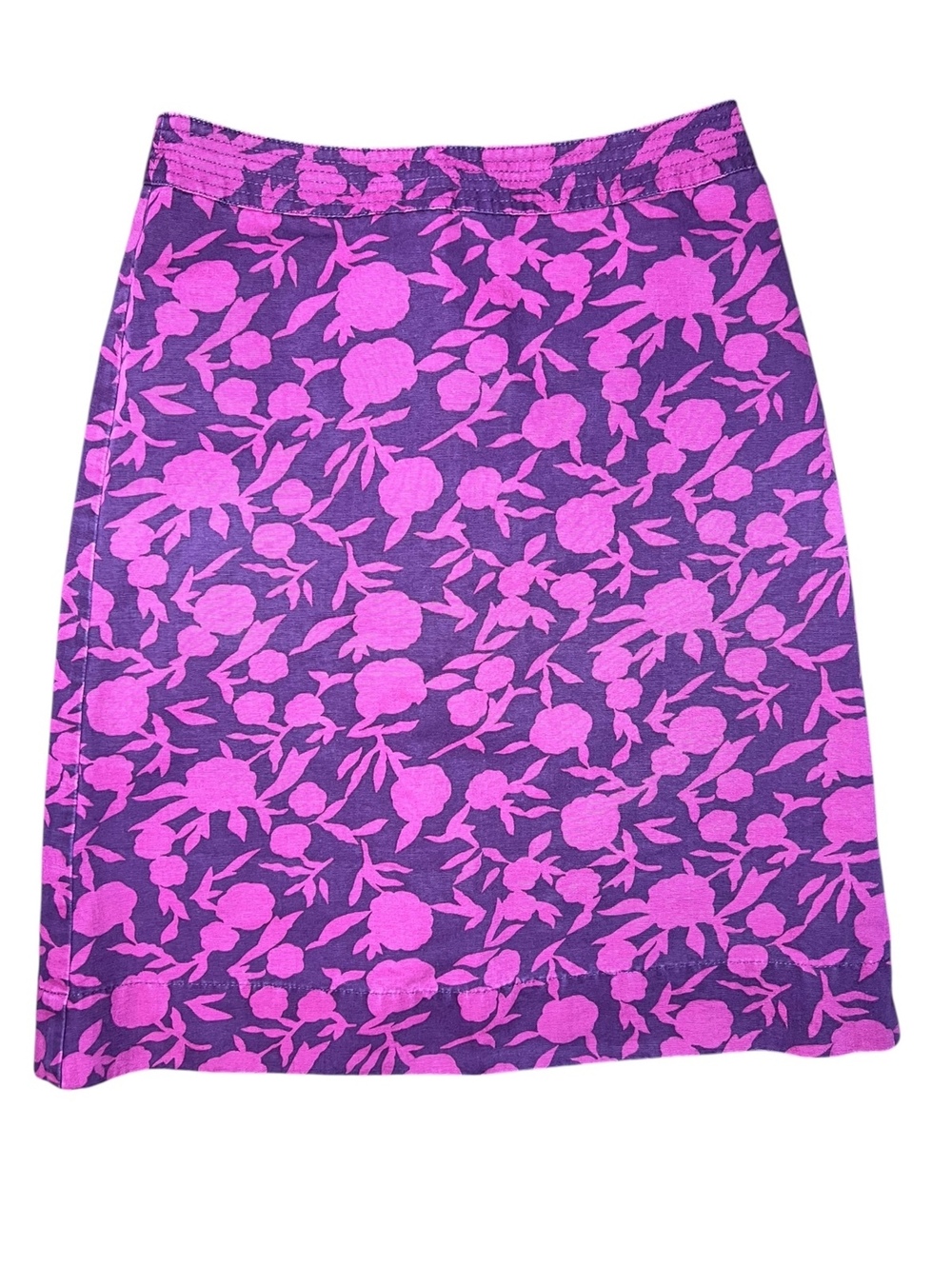 Boden Floral A-Line Mini Skirt Purple Pink Cotton Lined Size US 4R Fall Preppy